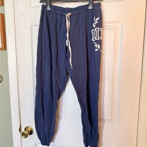 Blue Jogger PINK Sweatpants with White Drawstring